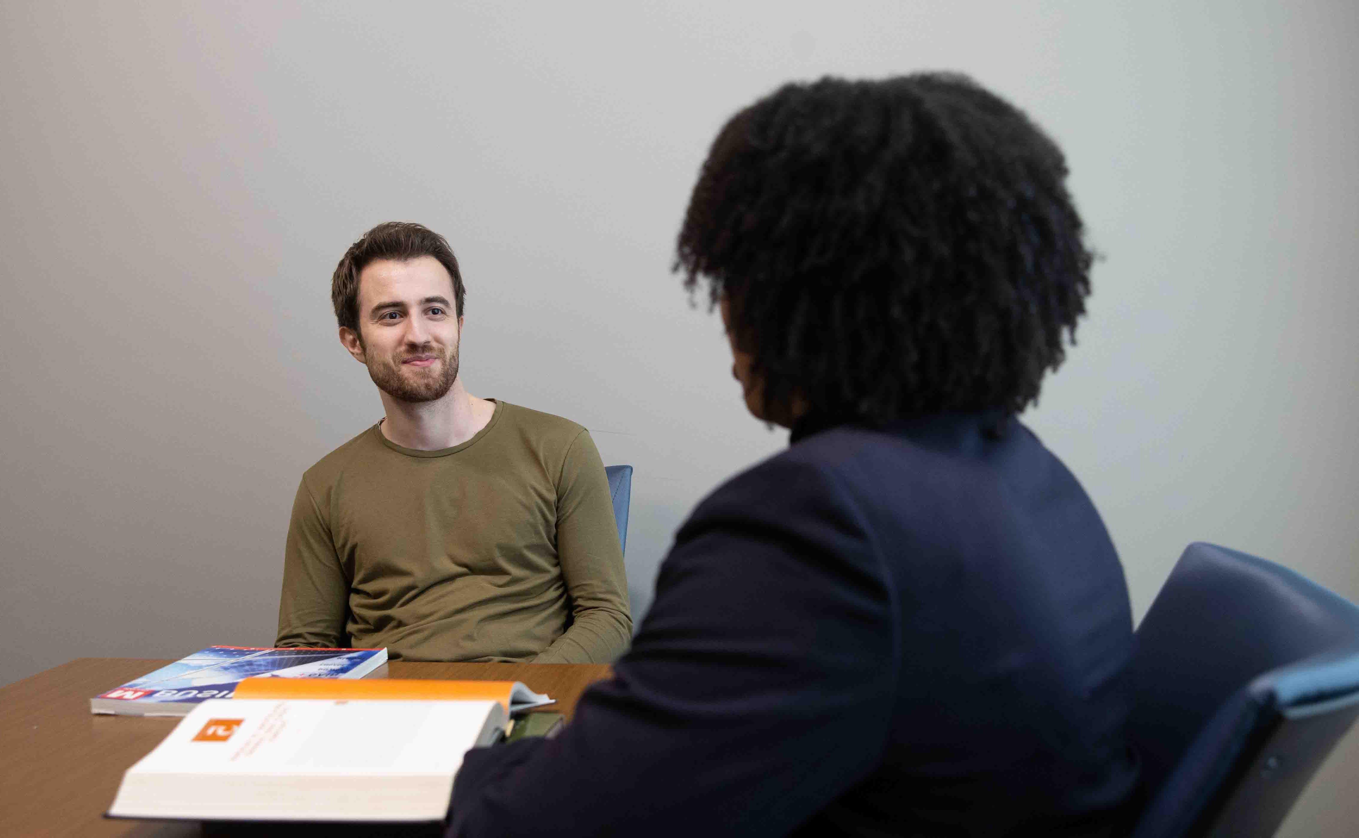 Two students talking